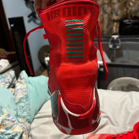 Nike Bright Crimson and Emerald Green Sneakers